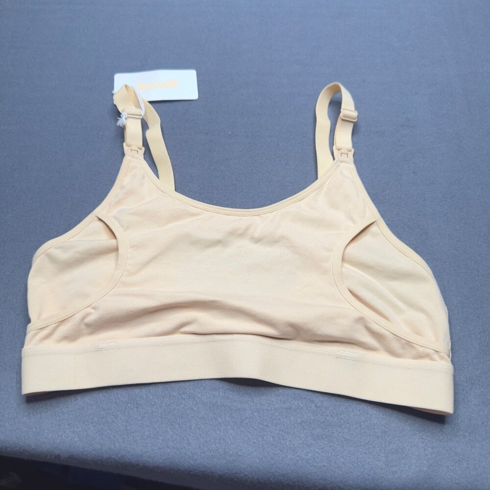 Lupantte Womens Size Medium Bra Nursing Wireless Beige New With Tags